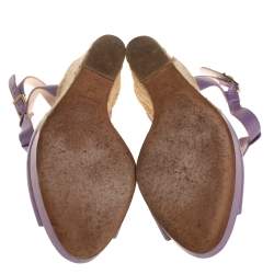 Pre Owned صندل فيرساتشي كعب روكي جلد أرجواني ميتالك مقاس 37