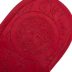 Pre Owned Versace Red Rubber Medusa Thong Flat Sandals Size 39
