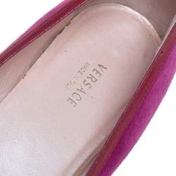 Versace Purple Suede And Patent Leather Ballerina Flats Size 40