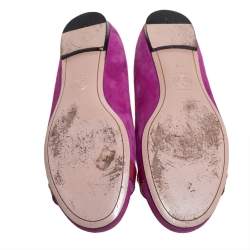 Versace Purple Suede And Patent Leather Ballerina Flats Size 40