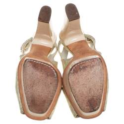 مملوكة مسبقًا Versace Gold Leather Slingback Sandals Size 37