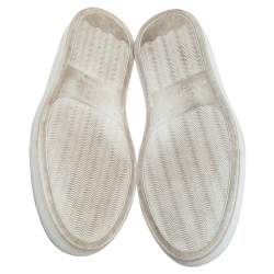 Pre Owned Versace Black Glitter Medusa Slip On Sneakers Size 38