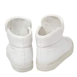 مملوكة مسبقًا Versace White Leather Medusa Slip On High Top Sneakers Size 36