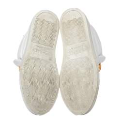 مملوكة مسبقًا Versace White Leather Medusa Slip On High Top Sneakers Size 36