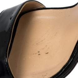 Pre Owned صندل فيرساتشي جلد لامع وجلد أحمر/أسود فتحة كعب مقاس 39