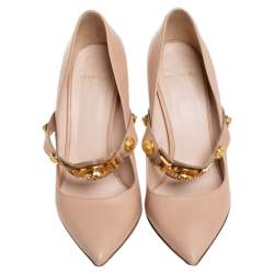 Pre Owned حذاء كعب عالي فيرساتشي ماري جان مزخرف ميدوسا جلد بيد مقاس 37