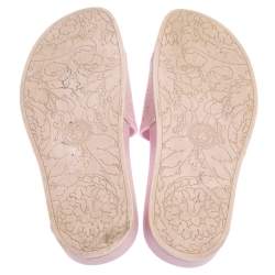 Pre Owned Versace Pink Rubber Medusa Flat Slides Size 39