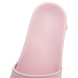 Pre Owned Versace Pink Rubber Medusa Flat Slides Size 39