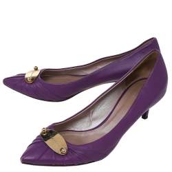 Versace Purple Leather Pointed Toe Pumps Size 41