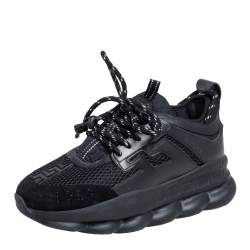 Versace Chain Reaction Sneakers in Black Polyester ref.477909 - Joli Closet