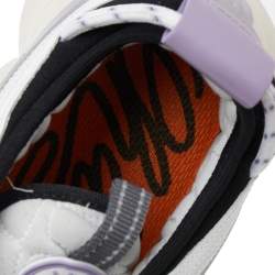 Versace White/Purple Suede And Leather Chain Reaction Sneakers Size 39.5