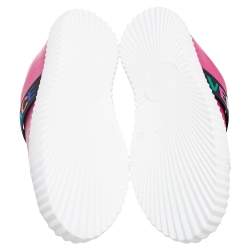 Pre Owned Versace Pink Leather Slip-On Sneakers Size 36