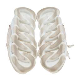 مملوكة مسبقًا حذاء رياضي فيرساتشي تشين رأكشن جلد ونايلون طباعة باروكو متعدد الألوان مقاس 40.5