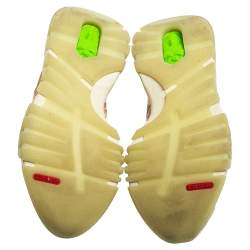 Pre Owned حذاء رياضي فيرساشي جلد وفرو طباعة ورد متعدد الألوان مقاس 44