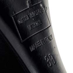 Versace Black Leather Wedge Criss Cross Platform Sandals Size 39
