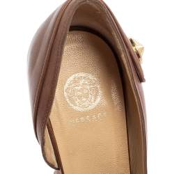 Versace Brown Leather D'orsay Pumps Size 38