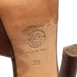 Versace Brown Leather D'orsay Pumps Size 38