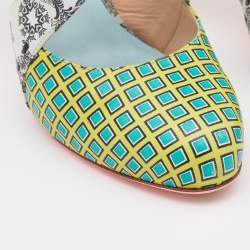 Pre Owned صندل فيرساتشي جلد مطبوع متعدد الألوان سير متقاطع فتحة كعب مقاس 37