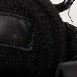 Pre Owned Versace Black Suede And Mesh Chain Reaction Sneakers Size 40