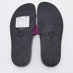 Versace Pink Leather Medusa Flat Slide Sandals Size 39