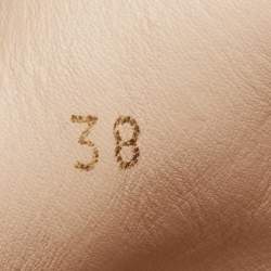 Pre Owned حذاء رياضي فيرساتشي ميدوسا مزخرف جلد برونزي ميتاليك عنق منخفض مقاس 38