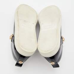 Pre Owned Versace Black Patent Leather Medusa Head Embellished Low Top Sneakers Size 38