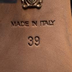 Pre Owned Versace Black Suede Crystal Embellished Ankle Cuff Sandals Size 39