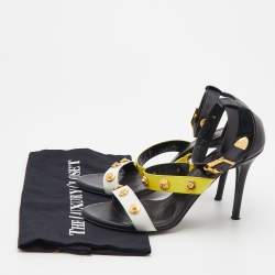 Versace Multicolor Leather Medusa Open Toe Ankle Strap Sandals Size 39