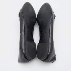 Pre Owned Versace Black Patent Leather Medusa Ballet Flats Size 39