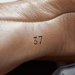 Pre Owned Versace Navy Blue Patent Leather Embellished Low Top Sneakers Size 37