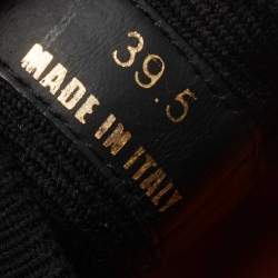 Pre Owned Versace Multicolor Nubuck Leather And Knit Fabric Squalo Low Top Sneakers Size 39.5