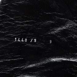 Pre Owned Versace Black Leather Knee Length  Boots Size 39