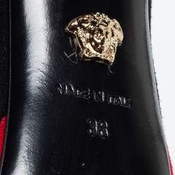 Versace Black Suede Pointed Toe Platform Pumps Size 38