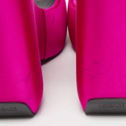 Versace Fuchsia Satin Triplatform Sandals Size 38.5