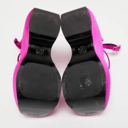 Versace Fuchsia Satin Triplatform Sandals Size 38.5