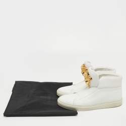 Versace White Leather Medusa High Top Sneakers Size 39