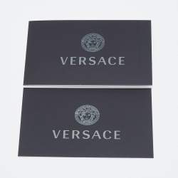 Pre Owned Versace Black Satin Medusa Aevitas Double Platform Pumps Size 38