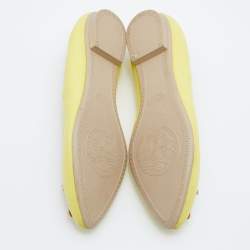 Versace Yellow Leather Medusa Ballet Flats Size 38