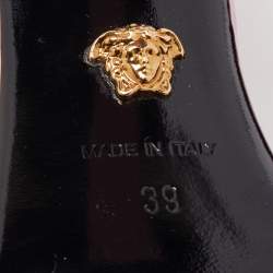 Pre Owned Versace Pink Leather Medusa Chain Sandals Size 39