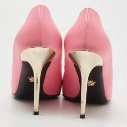 Pre Owned Versace Pink Leather Medusa Pumps Size 40