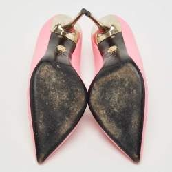 Pre Owned Versace Pink Leather Medusa Pumps Size 40