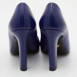 Pre Owned Versace Blue Leather Icon Medusa Pumps Size 39