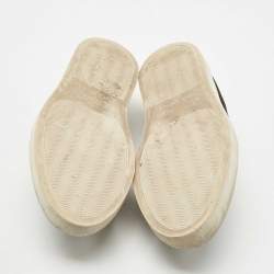 Pre Owned Versace Black Mesh Medusa Slip On Sneakers Size 37.5