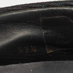 Pre Owned Versace Black Mesh Medusa Slip On Sneakers Size 37.5