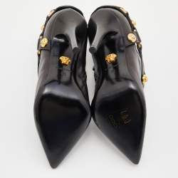 حذاء بوت فيرساتشي ميدوسا جلد أسود للكاحل مقاس 37