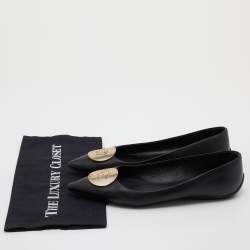 Versace Black Leather Medusa Ballet Flats Size 39