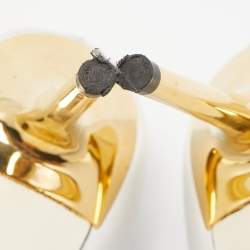 Pre Owned Versace White Leather Medusa Pointed Toe Pumps Size 37