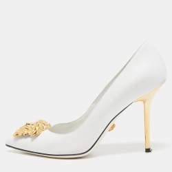 Versace Women's ' Allover' Slingback Pumps - White - 37