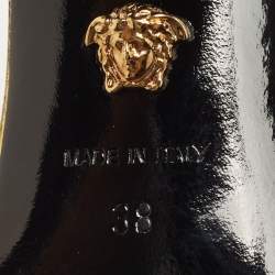 Pre Owned Versace Gold Leather La Medusa Slingback Pumps Size 38