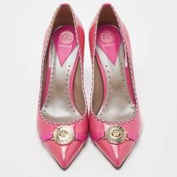 Pre Owned Versace Pink Patent Leather Medusa Pumps Size 38